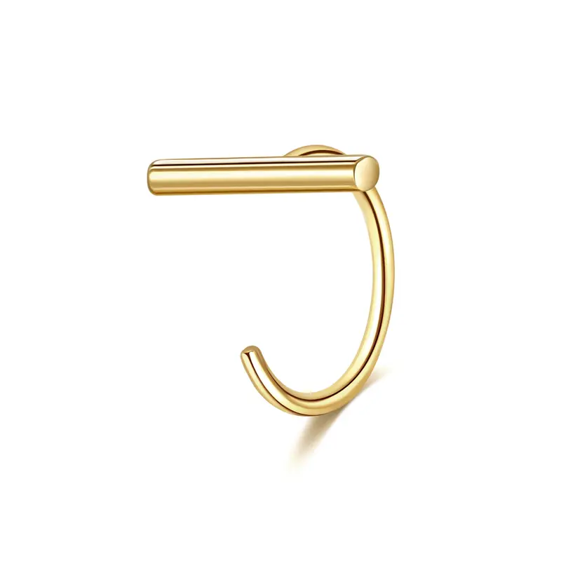 14K Gold Bar Nose Ring