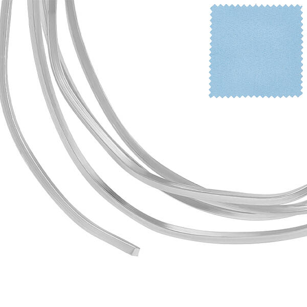 Beebeecraft 1.64 Feet/0.5M 999 Sterling Silver Square Wire for Jewellery Making Half Hard Flat Wire with 1Pc Silver Polishing...