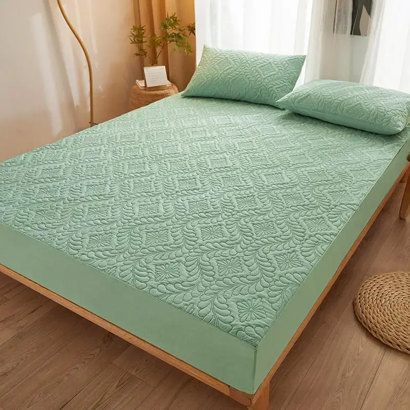 2pcs/3pcs Solid Color Geometric Printed Bedding Set, Including Fitted Sheet & Pillowcase Without Filler, Soft Bedding Set For...