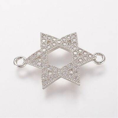 Brass Micro Pave Cubic Zirconia Links