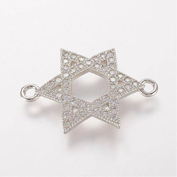Brass Micro Pave Cubic Zirconia Links
