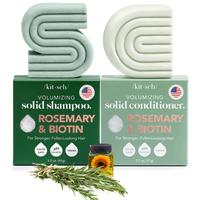 Kitsch Rosemary & Biotin Shampoo and Conditioner Bar Set for Hair Thickening - Shampoo & Conditioner Bar for Men and Women, P...