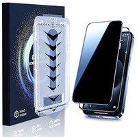 One Fish High Quality Black Gold Privacy Screen Protector Tempered Glass Shockproof Phone Protective Film For iPhone 13 Pro M...