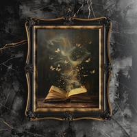 Moody Victorian Bookish Unframed Wall Art Print Dark Academia Decor, Library Wall Art, Reading Nook Painting Book Lover Gift