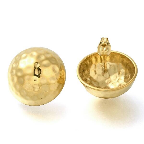 Ion Plating(IP) 304 Stainless Steel Half Round Stud Earrings
