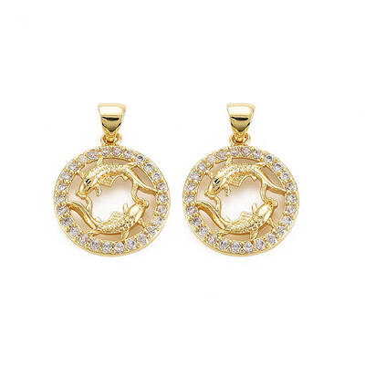 Brass Micro Pave Cubic Zirconia Pendants