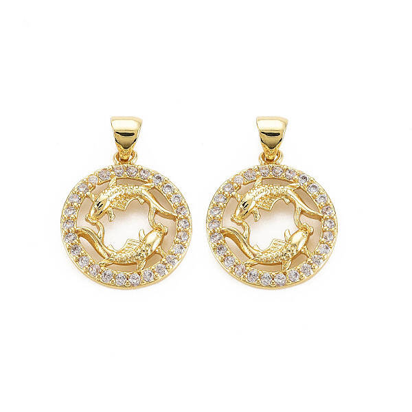 Brass Micro Pave Cubic Zirconia Pendants