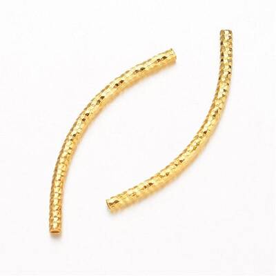 Curved Brass Tube Beads