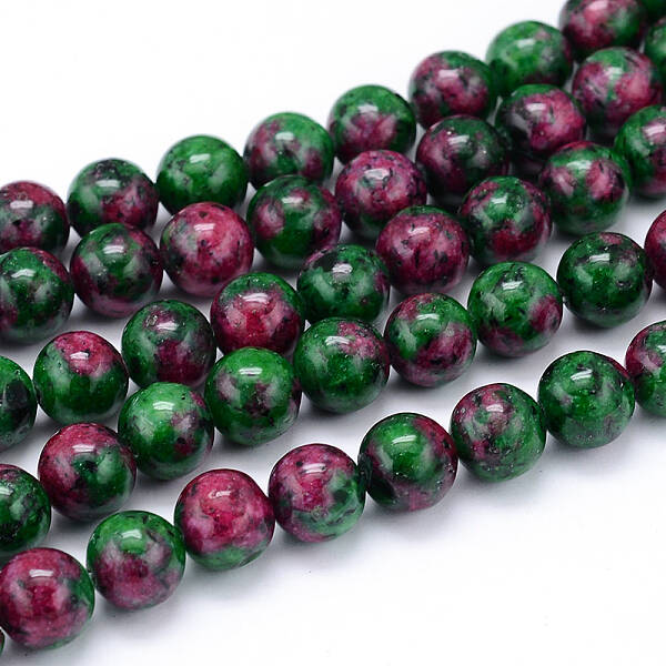 Synthetic Ruby in Zoisite Beads Strands