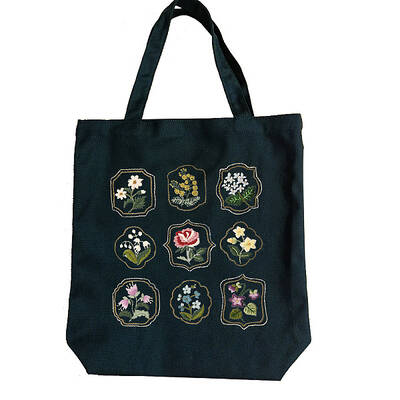 DIY Flower Pattern Tote Bag Embroidery Kit