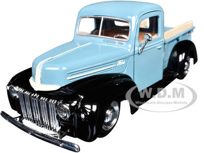1942-47 Ford Jailbar Pickup Truck Blue and Black Timeless Legends Series 1/24 Diecast Model Car by Motormax