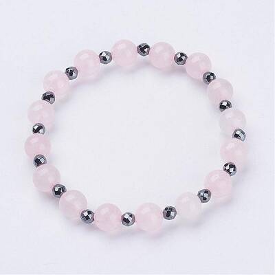 Natural Rose Quartz Stretch Bracelets