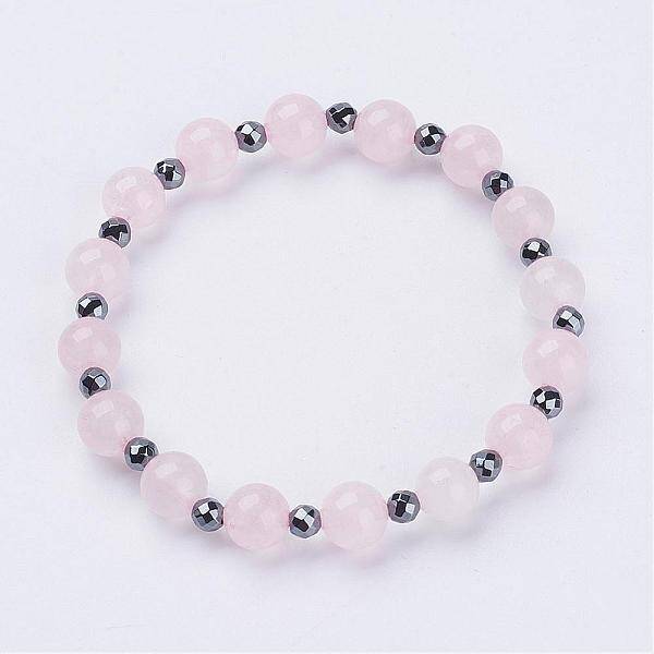 Natural Rose Quartz Stretch Bracelets