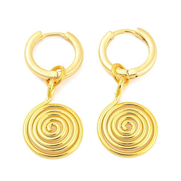 Rack Plating Brass Vortex Dangle Hoop Earrings