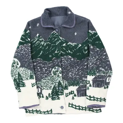 Unbranded Christmas Fleece Jacket - 2XL Navy Polyester