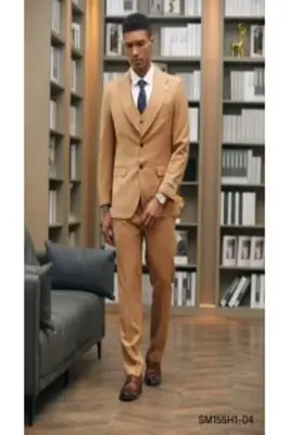 Stacy Adams Men's 3 Piece Hybrid Suit Solid Light Colors