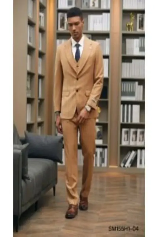 Stacy Adams Men's 3 Piece Hybrid Suit Solid Light Colors