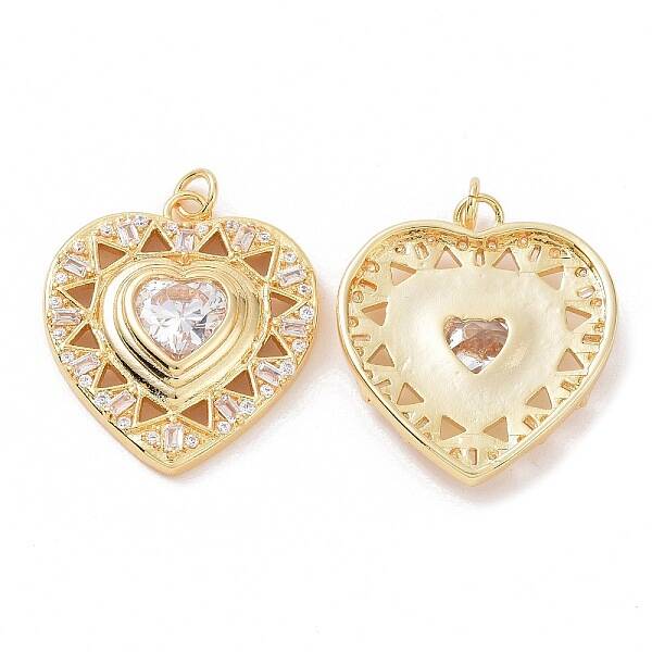 Brass Micro Pave Cubic Zirconia Pendants