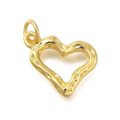 Hollow Heart Rack Plating Brass Pendants Charms