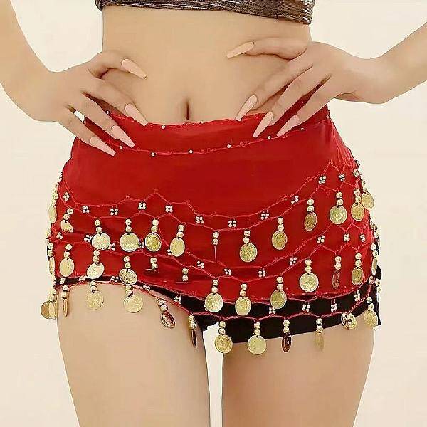 72 Coin Sequins Gauze Belly Dance Waist Belt