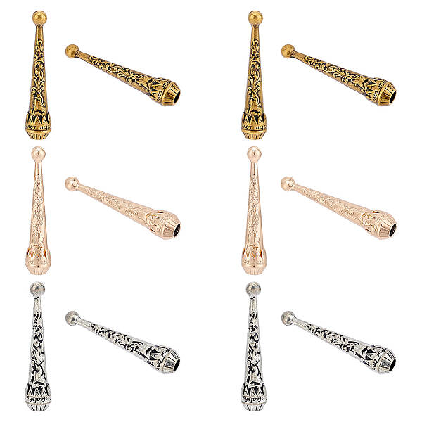 12Pcs 3 Colors Alloy Cord Ends