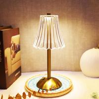 Vintage Desk Lamp with Touch Sensor, USB Rechargeable Bedroom Ambient Night Light, 3-color Dimming Table Night Lights, Indoor...