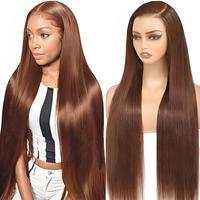 Beluck Hair Chocolate Brown 100% Human Hair Wig #4 Transparent HD Lace Wig For Black Women Pre Plucked Hairline