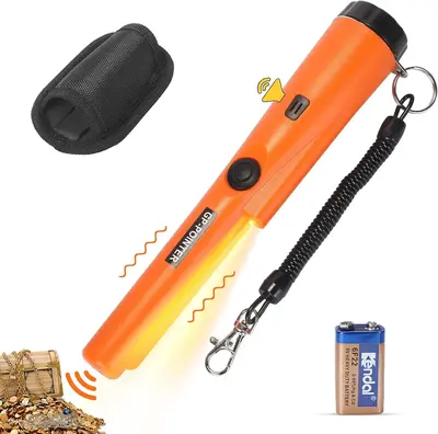 MIYAY Metal Detector Pinpointer Wand - Waterproof Handheld Probe for Treasure Hunting - Professional Quality, Battery Include...