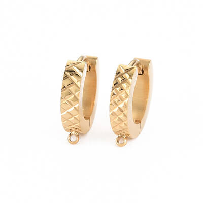 304 Stainless Steel Huggie Hoop Earring Findings