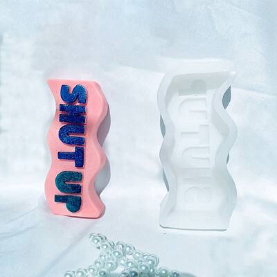 Wavy Letter Silicone Candle Mold