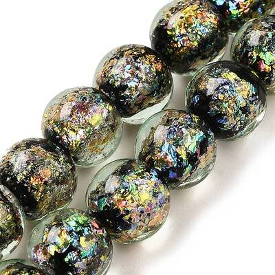 Handmade Dichroic Foil Glass Beads Strands