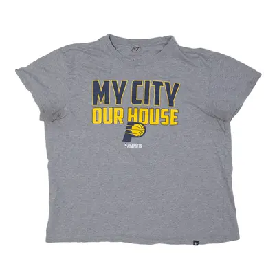 FORTY SEVEN BRAND My City Our House NBA Indiana Pacers USA T-Shirt Grey Short Sleeve Womens XL
