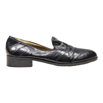 GOLDEN Loafer Shoes Black Leather Womens UK 9