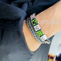 COOLBUY Pixel Beaded Bracelet - Size 17cm/6.7in & 19cm/7.5in - Cute Pixel Character Beads for Boys, Girls, Birthdays & Game L...