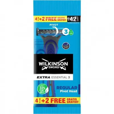 Wilkinson Wilkinson Extra Essential 3 Regular Pivot Razor 4+2 Pieces