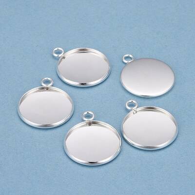 304 Stainless Steel Pendant Cabochon Settings