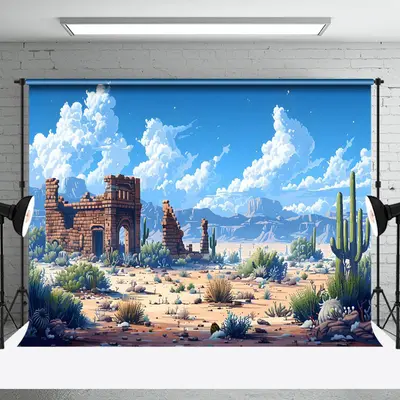 Aperturee Desert Ruins Mountain Blue Sky Scene Photo Backdrop, 3X2FT(1MX0.6M), 14 USD, natural scenery backdrops, NYHD2I01-M