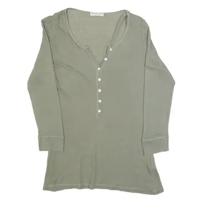 WHISTLES Womens Top Green V-Neck 3/4 Sleeve UK 10