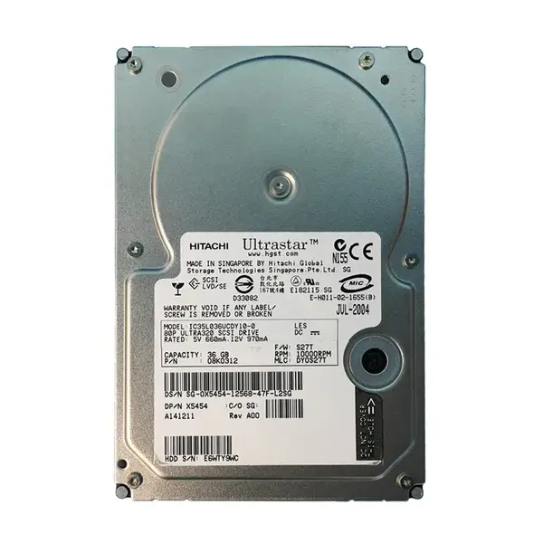 IC35L036UCDY10-0 IBM 36.7GB Ultra-320 SCSI 10000 3.5-inch 8MB Hard Drive