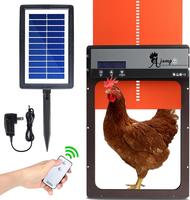 Automatic Chicken Coop Door, Solar Powered Full Aluminum Auto Coop Door, Timer Remote Control and Pluggable Battery Powered C...