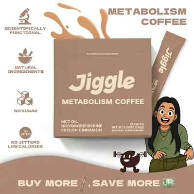 Jiggle Morning-Boost Metabolism Black Coffee | MCT Oil Energy | Balance Cravings | No Sugar No Jitters | 28 Packs On-the-Go B...