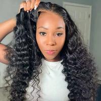 Bling Hair Glueless Wig Deep Wave 6x4 5x5 7x5 9x6 Pre Cut Lace Closure Wigs Human Hair Curly Water Wave Ready to Wear Transpa...
