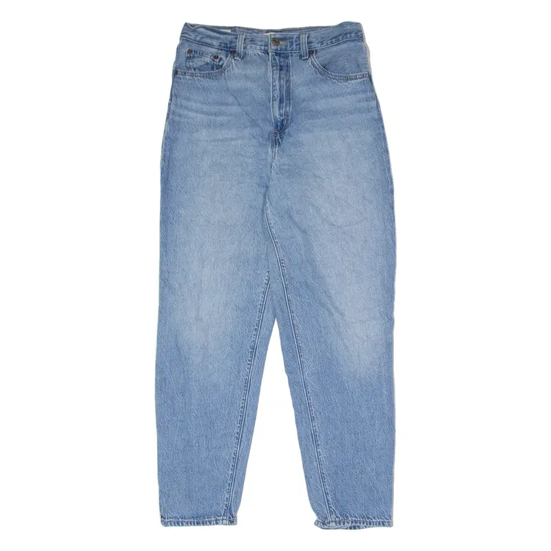 LEVI'S BIG E High Waisted Womens Jeans Blue Loose Tapered Stone Wash W28 L28