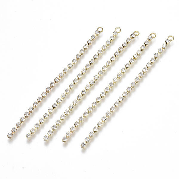 Brass Rhinestone Cup Chains Tassel Big Pendants