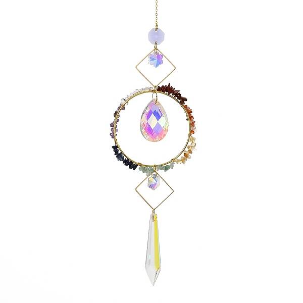 Natural Mixed Stone Chips Hanging Ornaments