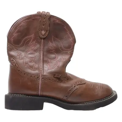 JUSTIN Cowboy Boots Brown Leather Womens UK 7
