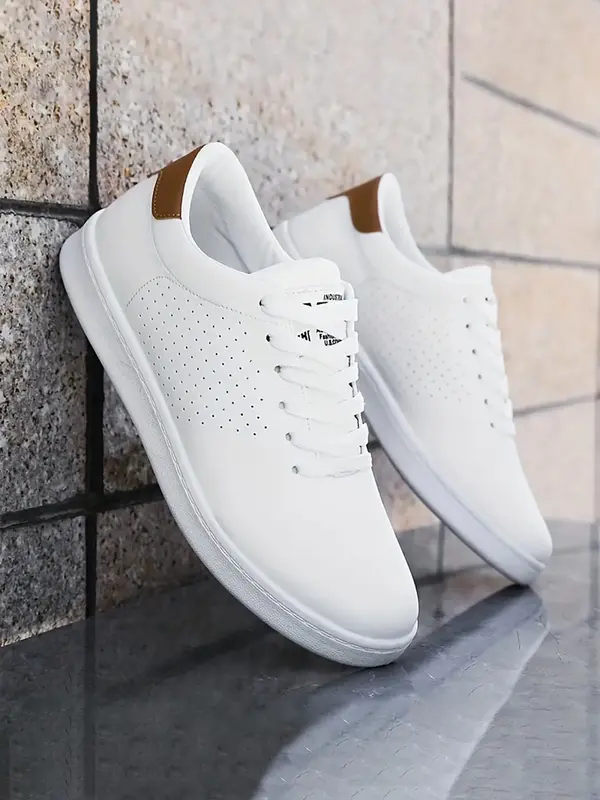 Men's Fashionable Lace Up Low Top Sneakers, Casual Comfortable Breathable Sports Shoes, All-match Minimalist Skate Shoes for ...