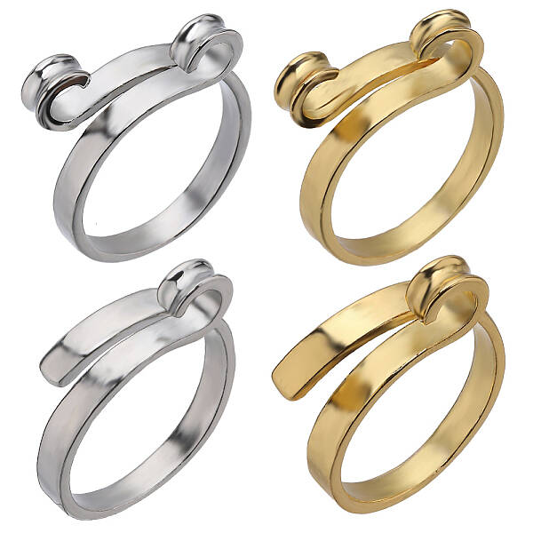 8Pcs 4 Style Alloy Cuff Rings