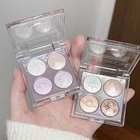 Glitter Highlighter Eyeshadow Palette, Long Lasting Shimmering Eye Shadow Makeup Palette, High Pigmented Eye Shadow Powder fo...