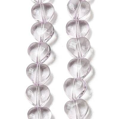 Baking Paint Transparent Glass Beads Strands